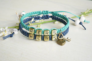 【送料無料】ブレスレット　アクセサリ―　ハンドメイドブレスレットゴールドブレスレットセットhandmade hers hers couples bracelets set lovers gold bracelets anniversary gift