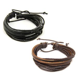 【送料無料】ブレスレット　アクセサリ―　レザーブレスレットパンクロック