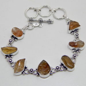 【送料無料】ブレスレット　アクセサリ―　レモンハンドメイドジュエリーブレスレットcitrine druzy silver plated handmade jewelry bracelet 17 gm a24