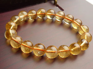 【送料無料】ブレスレット　アクセサリ―　シトリンラウンドビーズブレスレットgenuine natural yellow citrine quartz crystal round beads bracelet 10 mm