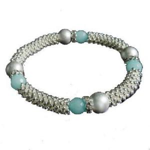 【送料無料】ブレスレット　アクセサリ―　パークレーンビーズブレスレットpark lane silvertone amp; blue beads elasticated bracelet