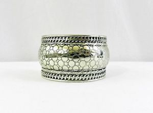 【送料無料】ブレスレット　アクセサリ―　ハンドメイドシルバーサークルデザイントーンメタルカフブレスレットhandmade, silver tone metal cuff bracelet with circle design