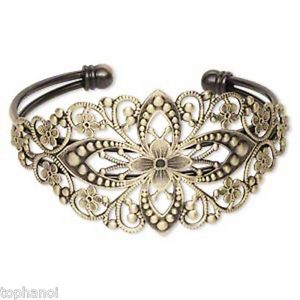 【送料無料】ブレスレット　アクセサリ―　アジャスタブルカフブレスレットantiqued brass filigree adjustable cuff bracelet steampunk jewelry