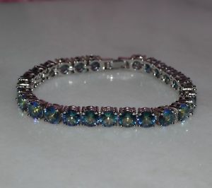 【送料無料】ブレスレット　アクセサリ―　18k18ctホワイトトパーズテニスブレスレットbeautiful 18k18ct white gold filled blue mystic topaz tennis bracelet