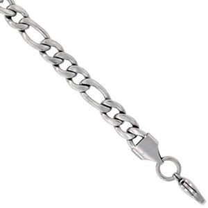 【貨物輸送無料】腕輪 添え物― ステンレススチールブレスレットフィガロ8粍 stainless steel figaro bracelet, 85 9