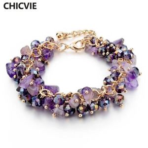 【送料無料】ブレスレット　アクセサリ―　ゴールドカラーブレスレットブレスレットcharm bracelet with stones gold color bracelet for women jewelry