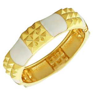 【送料無料】ブレスレット　アクセサリ―　ファッションゴールデントーンホワイトエナメルスパイククラスプブレスレットyellow fashion golden tone white enamel spikes women bracelet with clasp 13,244円