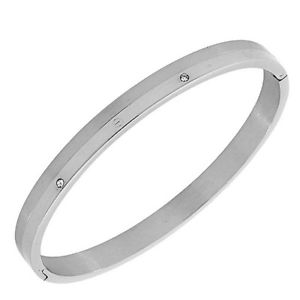 【送料無料】ブレスレット　アクセサリ―　マットブラントンブレスレットacier inoxydable cristaux zircone mat poli blanc argent ton dor bracelet