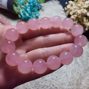 【送料無料】ブレスレット　アクセサリ―　ローズクオーツラウンドビーズファッションストレッチブレスレットfree shipping 14mm rose quartz crystal round beads fashion stretch bracelet