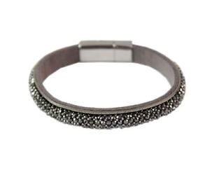 【送料無料】ブレスレット　アクセサリ―　ブレスレットダークグレーmagnetic bracelet glitter dark grey