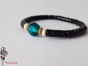 【送料無料】ブレスレット　アクセサリ―　ブレスレットココナッツlampworkbracelet coconut beads lampwork bead