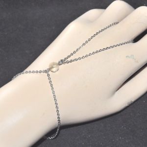 【送料無料】ブレスレット　アクセサリ―　チェーンステンレスクオーツルチルhand chain bracelet stainless steel ring quartz rutile bijou