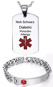 【送料無料】ブレスレット アクセサリ― notartzt sosidsolid id medical dog tag or bracelet with engraving on request notartzt sos