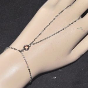 【送料無料】ブレスレット　アクセサリ―　チェーンオリジナルステンレスサケhand chain bracelet ring original stainless steel salmon crystal jewel 12,056円