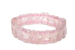 【送料無料】ブレスレット　アクセサリ―　ローズコーツrose quartz bracelet carved stone