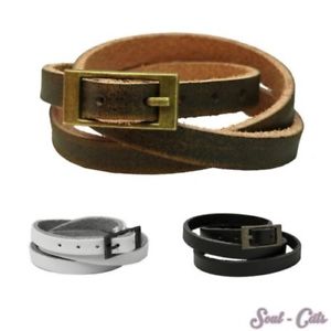 【送料無料】ブレスレット　アクセサリ―　ブレスレットノワールブランブランun tendance bracelet avec boucle cuir noir blanc brun