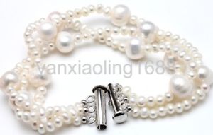 【送料無料】ブレスレット　アクセサリ―　ホワイトブレスレットgenuine 56mm white freshwater pearl elastic bracelet