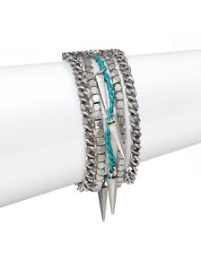 【送料無料】ブレスレット　アクセサリ―　レベッカブレスレットシルバーrebecca mink multi row bracelet silver