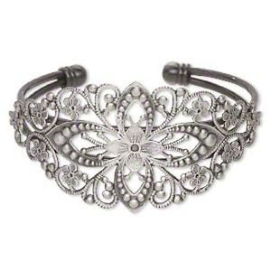 【送料無料】ブレスレット　アクセサリ―　ブレスレットカフbracelet cuff antiqued silver filigree steampunk jewelry adjustable