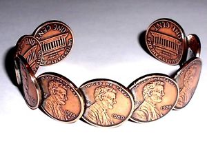 【送料無料】ブレスレット　アクセサリ―　リンカーンペニーアメリカカフブレスレット real copper lincoln penny adjustable cuff bracelet made in the usa