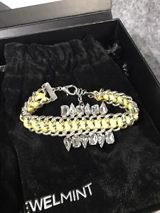 【送料無料】ブレスレット　アクセサリ―　ボックスタンポポブレスレット in box jewelmint dandelion woven yellow thread bracelet with clear crystals