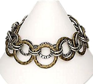 【送料無料】ブレスレット アクセサリ― ブレスレットhammered bracelet mixed metal steampunk industrial art jewelry