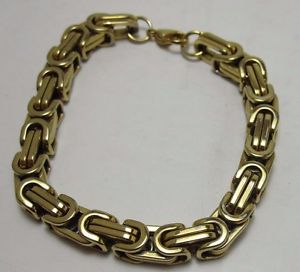 【送料無料】ブレスレット　アクセサリ―　ステンレススチールゴールドリンククラスプクラシックブレスレットwcj stainless steel gold link bracelet with clasp classic