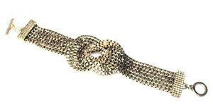 【送料無料】ブレスレット　アクセサリ―　ボックスチェーンブレスレットトグルクラスプgoldtone metal box chain knot bracelet toggle clasp