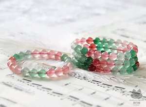 【送料無料】ブレスレット　アクセサリ―　レッドグリーンストロベリークォーツラウンドビーズブレスレットgenuine natural red green strawberry quartz round beads bracelet aaa 8mm