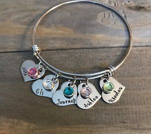 【送料無料】ブレスレット　アクセサリ―　ブレスレットマザーママmother bracelet personalized daughter son name birthstone heart charm mom gift 13,476円