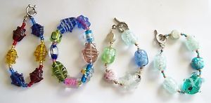 【送料無料】ブレスレット　アクセサリ―　ガラスブレスレット4 glass fish bracelets