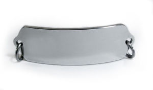 【送料無料】ブレスレット　アクセサリ―　スポーツブレスレットプレートチェーンバレーカードengraved sport or travel id bracelet plate sold without chain free valet card