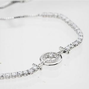 【貨物輸送無料】腕輪 付属物― ファッションジュエリースリムシルバーメタルクリスタルブレスレットdelicate look fashion jewelry thin slim silver brass metal crystal bracelet gift
