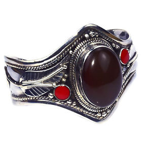 【貨物輸送無料】腕輪 付属物― レッドオニキスレッドコーラルカフred onyx red coral  cuff jewelry gold  ethnic jewelry