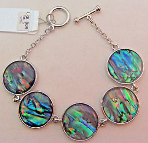 【送料無料】ブレスレット　アクセサリ―　パウアアワビリンクブレスレットラウンドpaua shell abalone natures 1 link bracelet wheeler mfg lkb 009 rounds