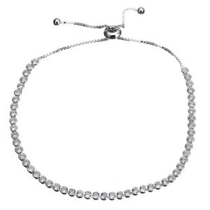 【送料無料】ブレスレット　アクセサリ―　ストランドテニスブレスレットソリッドスターリングシルバースライドｇsparkling strandtennis braceletsolid 925 sterling silverczsliding47g25mm 13,855円