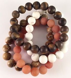 【送料無料】ブレスレット　アクセサリ―　マットストレッチブレスレットマグネサイトジャスパーセットset of four matte stretch bracelet tigereye magnesite picture jasper aventurine