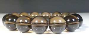 【送料無料】ブレスレット　アクセサリ―　スモーキークオーツクリスタルビーズストレッチブレスレットchunky smoky quartz gemstone crystal beaded stretch bracelet 14mm