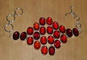 【送料無料】ブレスレット　アクセサリ―　ガーネットシルバーメッキブレスレットred garnet quartz gemstone silver plated boho bracelet jewelry