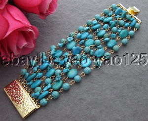 【送料無料】ブレスレット　アクセサリ―　ターコイズブレスレット9strds turquoise bracelet