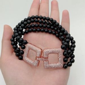 【送料無料】ブレスレット　アクセサリ―　ラウンドオニキスブレスレット