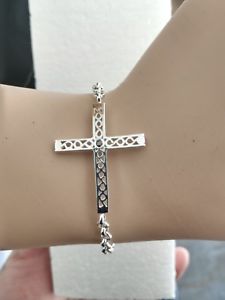【送料無料】ブレスレット　アクセサリ―　クロスブレスレットsterling silver sideways cross bracelet
