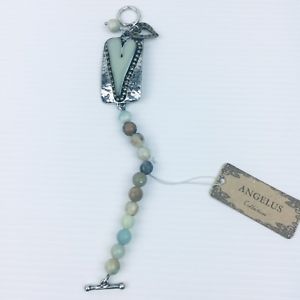 【送料無料】ブレスレット　アクセサリ―　ガラスビーズブレスレットコレクションglass beaded bracelet with plaque with heart and love angelus collection 7