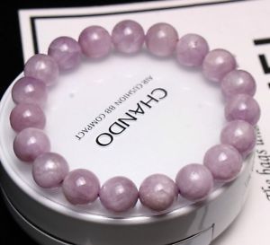 【送料無料】ブレスレット　アクセサリ―　クリスタルラウンドビーズブレスレット10mm genuine natural purple kunzite crystal round beads bracelet aaa