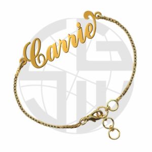 【送料無料】ブレスレット アクセサリ― ハンドメイドパーソナライズブレスレットgold plated handmade personalised name bracelet any name of your choice