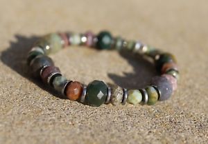 【送料無料】ブレスレット　アクセサリ―　ジャスパービーズストレッチブレスレットwomens jasper gemstone beaded stretch bracelet
