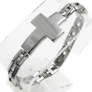 【送料無料】ブレスレット　アクセサリ―　ステンレス825クロスリンクブレスレットfree engravingstainless steel 825 mens personalized cross link bracelet free engraving