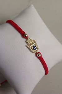 【送料無料】ブレスレット　アクセサリ―　hamsaスターリング925マクラメブレスレットczkabbalahシルバーhamsa sterling silver 925 red macrame bracelet cz crystals kabbalah silver bar