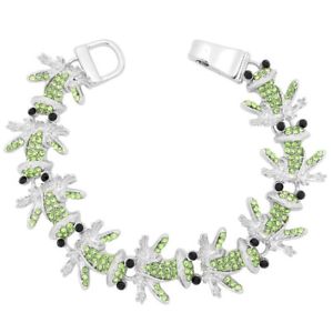 【送料無料】ブレスレット　アクセサリ―　グリーンフロッグファッショナブルチェーンブレスレット green frog fashionable chain bracelet sparkling crystal magnetic clasp