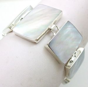 【送料無料】ブレスレット　アクセサリ―　925スターリングブレスレットジュエリーsa009natural mother of pearl shell 925 sterling silver bracelet women jewelry sa009